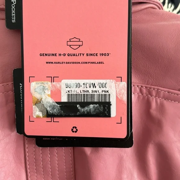 **RARE** Harley-Davidson Pink Leather Jacket Pink Label Collection - Picture 11 of 11